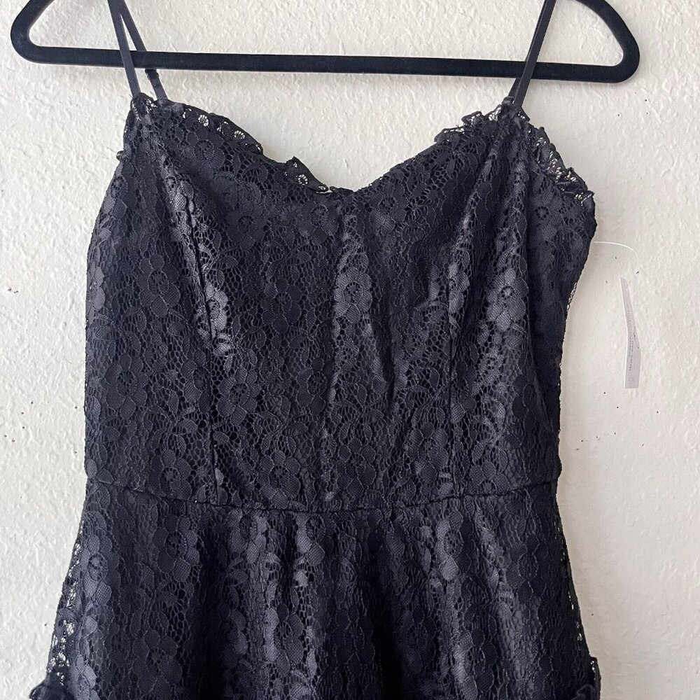 Windsor Ruffled Lace Strappy Black Dress Size Small